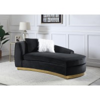 Achelle Chaise W2 Pillows In Black Velvet Lv01048(D0102H7Jlyt)