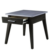 Acme Zemocryss End Table, Sintered Stone Top Marble Top & Dark Brown Finish Lv00609(D0102H7Jlzj)