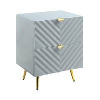 Gaines Nightstand Gray High Gloss Finish Bd01041(D0102H7Jput)