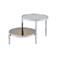 Acme Abbe Coffee Table In Glass & Chrome Finish Lv00572(D0102H7Jqf6)