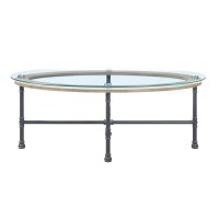 Acme Brantley Coffee Table In Clear Glass & Sandy Gray Finish Lv00435(D0102H7Jqkj)