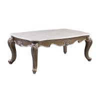 Acme Elozzol Coffee Table In Marble & Antique Bronze Finish Lv00302(D0102H7Jqn6)