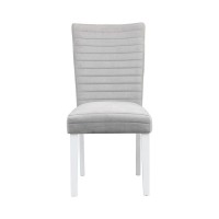 Acme Elizaveta Side Chair (Set-2), Gray Velvet, Faux Crystal Diamonds &White High Gloss Finish Dn00815(D0102H7Js7T)