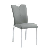 Acme Pagan Side Chair (Set-2) In Gray Pu & Chrome Finish Dn00741(D0102H7Jsaj)