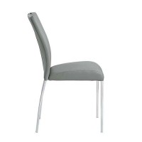 Acme Pagan Side Chair (Set-2) In Gray Pu & Chrome Finish Dn00741(D0102H7Jsaj)