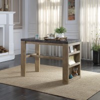 Acme Charnell Counter Heigh Table In Marble & Oak Finish Dn00551(D0102H7Jsep)