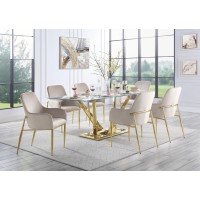 Acme Barnard Side Chair (Set-2) In Gray Velvet & Mirrored Gold Finish Dn00220(D0102H7Jsix)