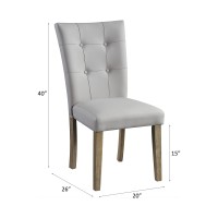 Acme Charnell Side Chair (Set-2) In Gary Pu & Oak Finish Dn00554(D0102H7Jslx)