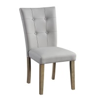 Acme Charnell Side Chair (Set-2) In Gary Pu & Oak Finish Dn00554(D0102H7Jslx)