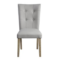 Acme Charnell Side Chair (Set-2) In Gary Pu & Oak Finish Dn00554(D0102H7Jslx)