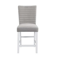 Acme Elizaveta Counter Height Chair (Set Of 2), Gray Velvet, Faux Crystal Diamonds &White High Gloss Finish Dn00818(D0102H7Jsq8)
