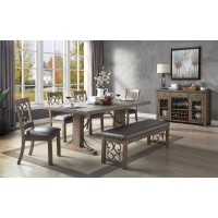 Acme Raphaela Dining Table In Weathered Cherry Finish Dn00980(D0102H7Jswj)