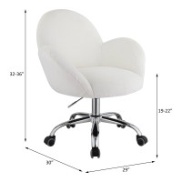 Acme Jago Office Chair In White Lapin & Chrome Finish Of00119(D0102H7Jv78)