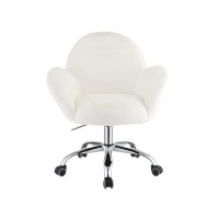 Acme Jago Office Chair In White Lapin & Chrome Finish Of00119(D0102H7Jv78)