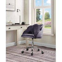 Acme Rowse Office Chair In Dark Gray Velvet & Chrome Finish Of00118(D0102H7Jvgp)