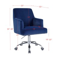 Acme Trenerry Office Chair In Blue Velvet & Chrome Finish Of00117(D0102H7Jvpj)