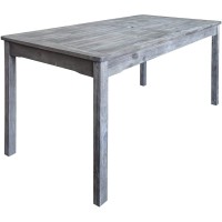 Renaissance Outdoor Rectangular Hand-Scraped Wood Patio Dining Table