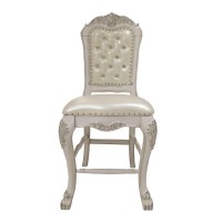Acme Dresden Counter Height Chair (Set-2) In Pu & Bone White Finish Dn01704(D0102H7Nkqt)