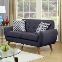 2 Piece Polyfiber Upholstered Sofa And Loveseat Set In Ash Black(D0102H7Tpjp)