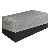 Dunawest 45 Inch Rectangular Mango Wood Coffee Table, Washed White And Black(D0102Hae8Gy.)