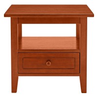 Dunawest Wooden Rectangular End Table With 1 Drawer, Honey Brown(D0102Hahfig.)