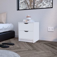 Nightstand Gandu, Two Drawers, White Finish(D0102Hge19U)