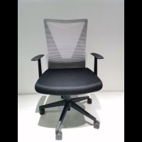 Office Chair Armin, Nylon Base Black, Fixed Armrest, Black Wengue Smoke Finish(D0102Hge1Dy)
