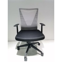 Office Chair Armin, Nylon Base Black, Fixed Armrest, Black Wengue Smoke Finish(D0102Hge1Dy)