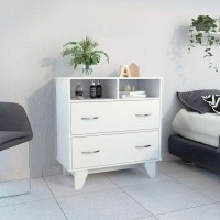 Double Drawer Dresser Arabi, Two Shelves, White Finish(D0102Hge1Gv)