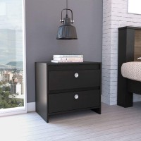 Nightstand Dreams, Two Drawers, Black Wengue Finish(D0102Hge1Tu)