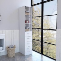Linen Cabinet Artic, Three Shelves, Single Door, White Finish(D0102Hge1Vu)