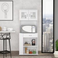 Pantry Double Door Cabinet Folbert, Three Side Shelves, White Finish(D0102Hge6Gg)
