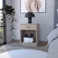 Nightstand Coco, Single Drawer, Lower Shelf, Light Gray Finish(D0102Hge6Hg)