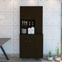 Kitchen Pantry Piacenza, Double Door Cabinet, Black Wengue Finish(D0102Hgedaa)