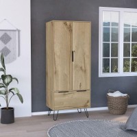 Armoire Skyoner, One Drawer, Double Door Cabinet, Light Oak Finish(D0102Hgedk7)