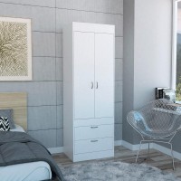 Armoire Tarento,Two Drawers, White Finish(D0102Hgedlg)