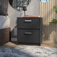 Nightstand Chequered, Two Drawers, Black Wengue Finish(D0102Hgem1W)