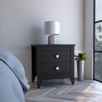 Nightstand More, Two Shelves, Four Legs, Black Wengue Finish(D0102Hgeykw)