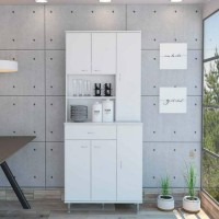 Kitchen Pantry Piacenza, Double Door Cabinet, White Finish(D0102Hgeyyv)