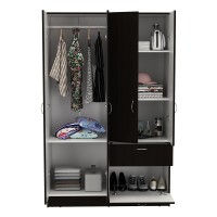 Habana Armoire Two Cabinets One Drawers One Hidden Drawer Shoes(D0102Hi4Xxu)