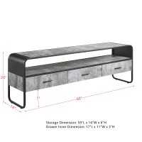 Acme Raziela Tv Stand, Concrete Gray & Black Finish Lv01142(D0102Hiil5V)