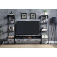 Acme Raziela Tv Stand, Concrete Gray & Black Finish Lv01142(D0102Hiil5V)