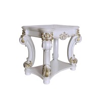 Acme Vendome Side Table, Antique Pearl Finish Lv01527(D0102Hr7828)