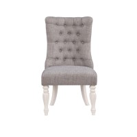 Acme Florian Side Chair(Set-2), Gray Fabric & Antique White Finish Dn01683(D0102Hr785P)