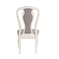 Acme Florian Side Chair(Set-2), Gray Fabric & Antique White Finish Dn01654(D0102Hr78S6)