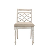 Acme Cillin Side Chair (Set-2), Fabric & Antique White Finish Dn01806(D0102Hr7Zc8)