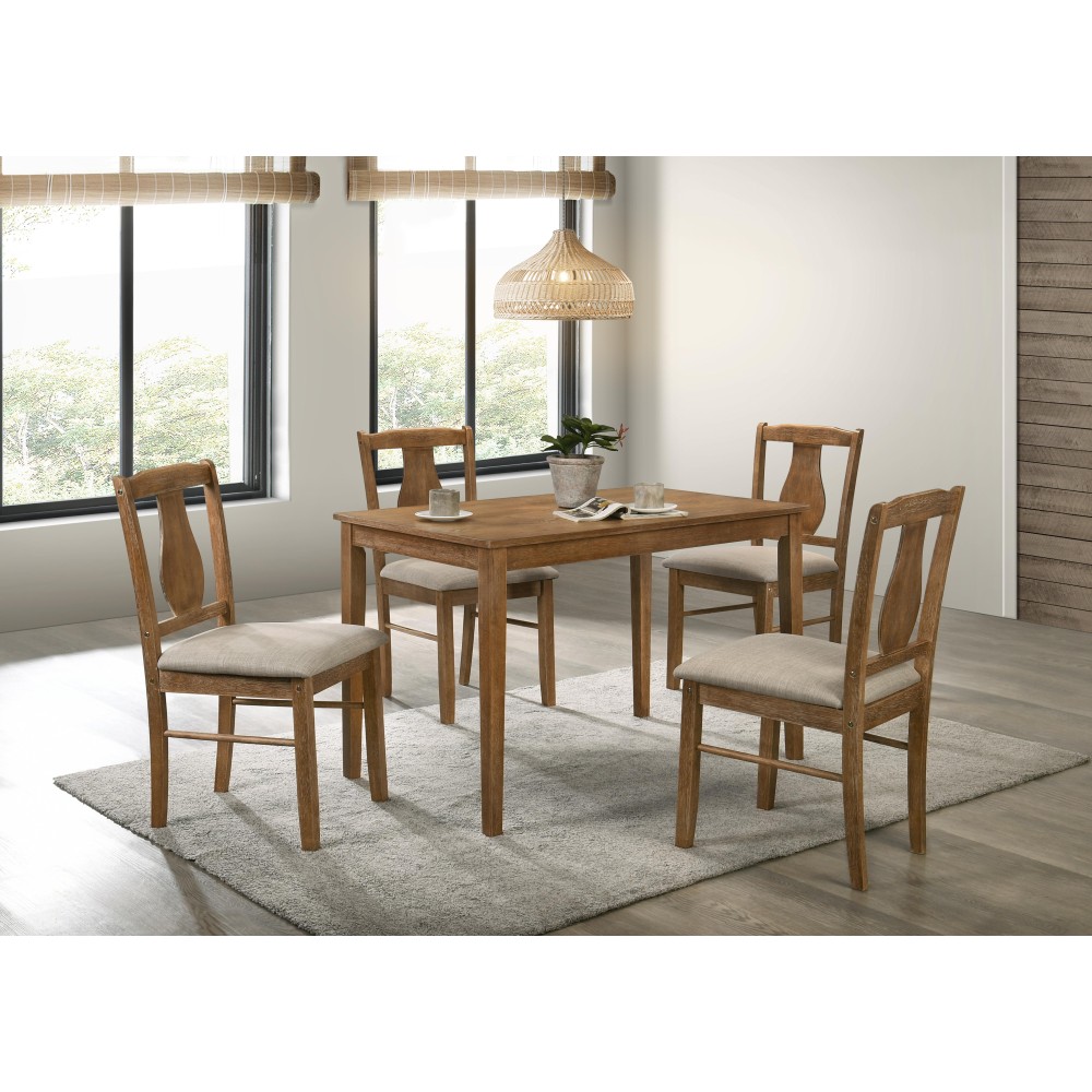 Acme Kayee 5 Pc Pack Dining Set, Weathered Oak Finish Dn01804(D0102Hr7Zq6)