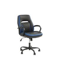 Office Chair In Black Faux Leather(D0102Hrx3F6)