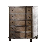 Acme Baudouin 5 Drawer Chest In Weathered Oak
