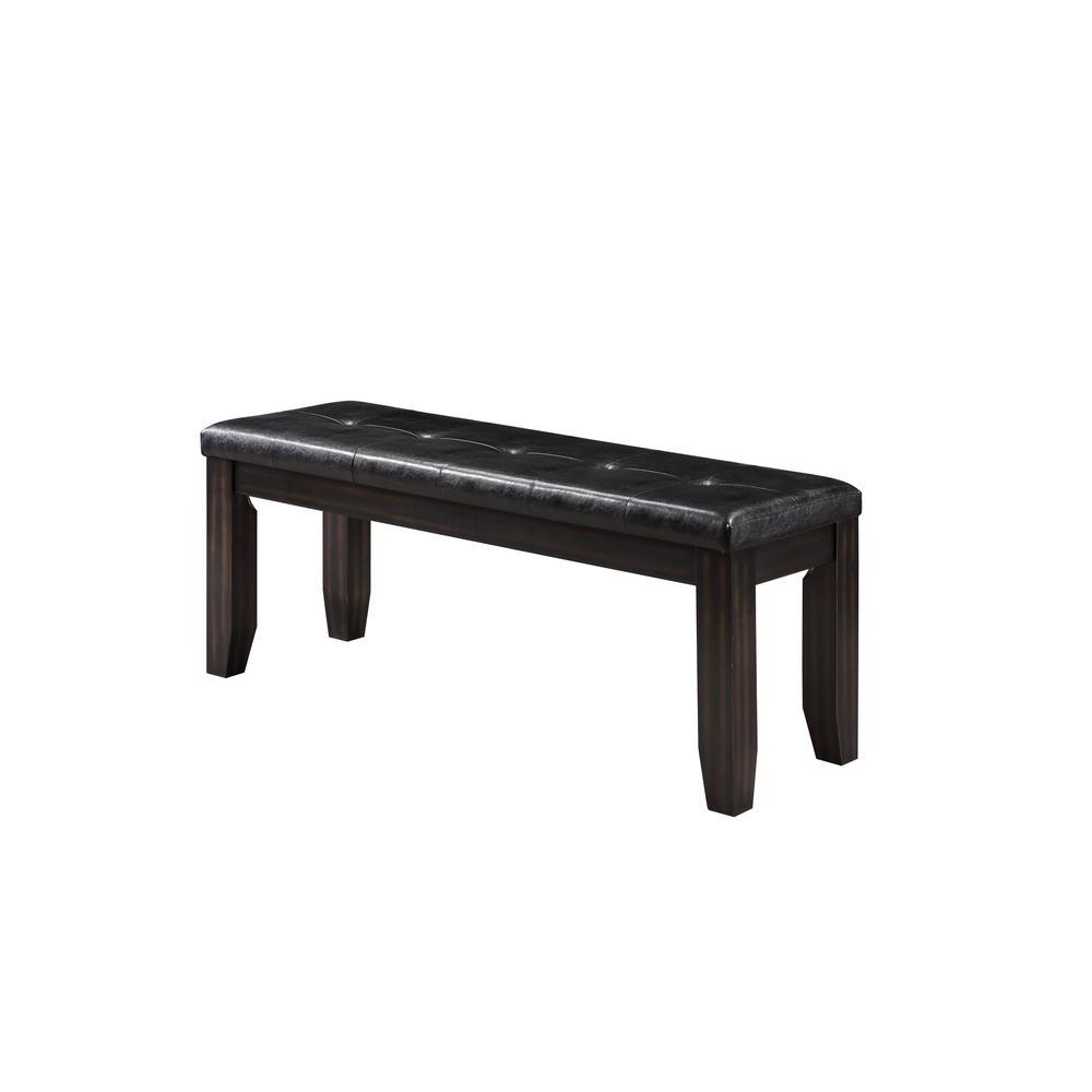 Urbana Bench, Black Pu & Espresso